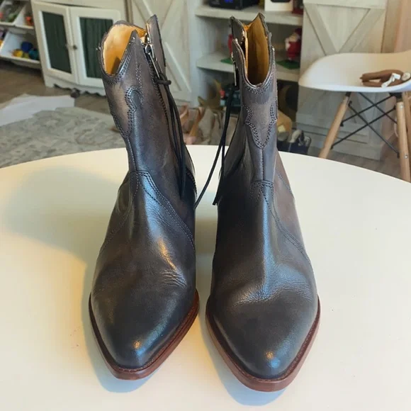 SOLD Free People New Frontier western style block heel zip up boot bootie NWOB - Picture 6 of 9